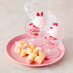 上段 フレッシュな桃とソルベ/提供画像