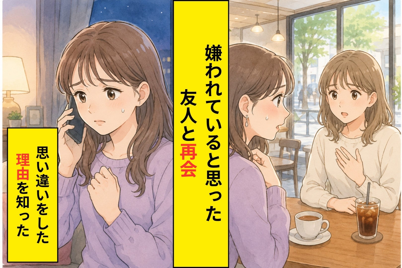 「悪口言ってるよ」と忠告した親友を信じて友人と疎遠になった私。半年後、駅前のカフェで知った真実