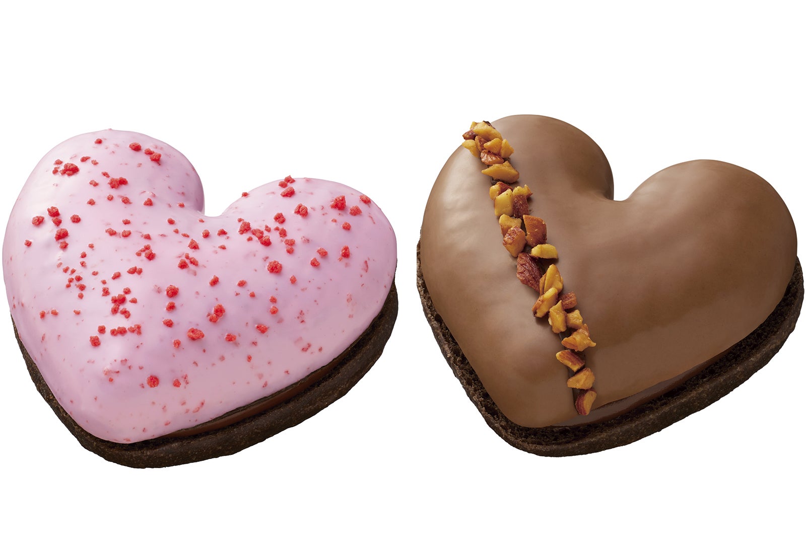 【ミスド新作メニュー】「misdo meets GODIVA プレミアムハートコレクション」可愛いハート生地に齧りつく2種