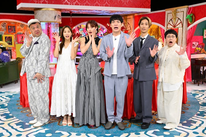 くっきー!、鷲見玲奈、王林、川島明、田中樹、近藤春菜(C)TBS