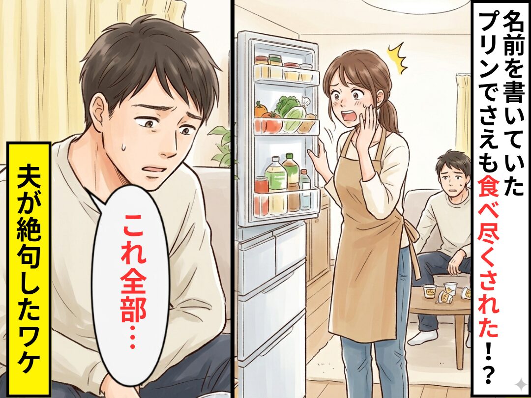 名前を書いてたプリンも…夫に食べられた！？だが翌日⇒「これ全部…」夫が絶句したワケ