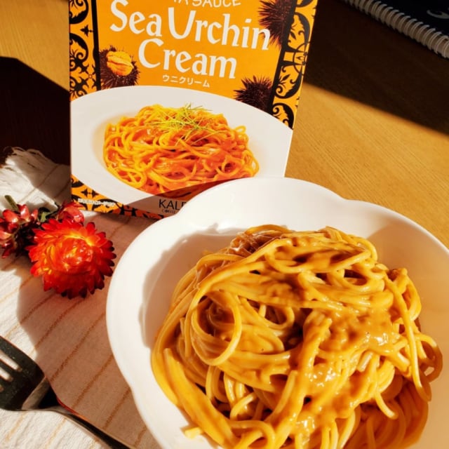 ウニクリームパスタ盛り付け画像