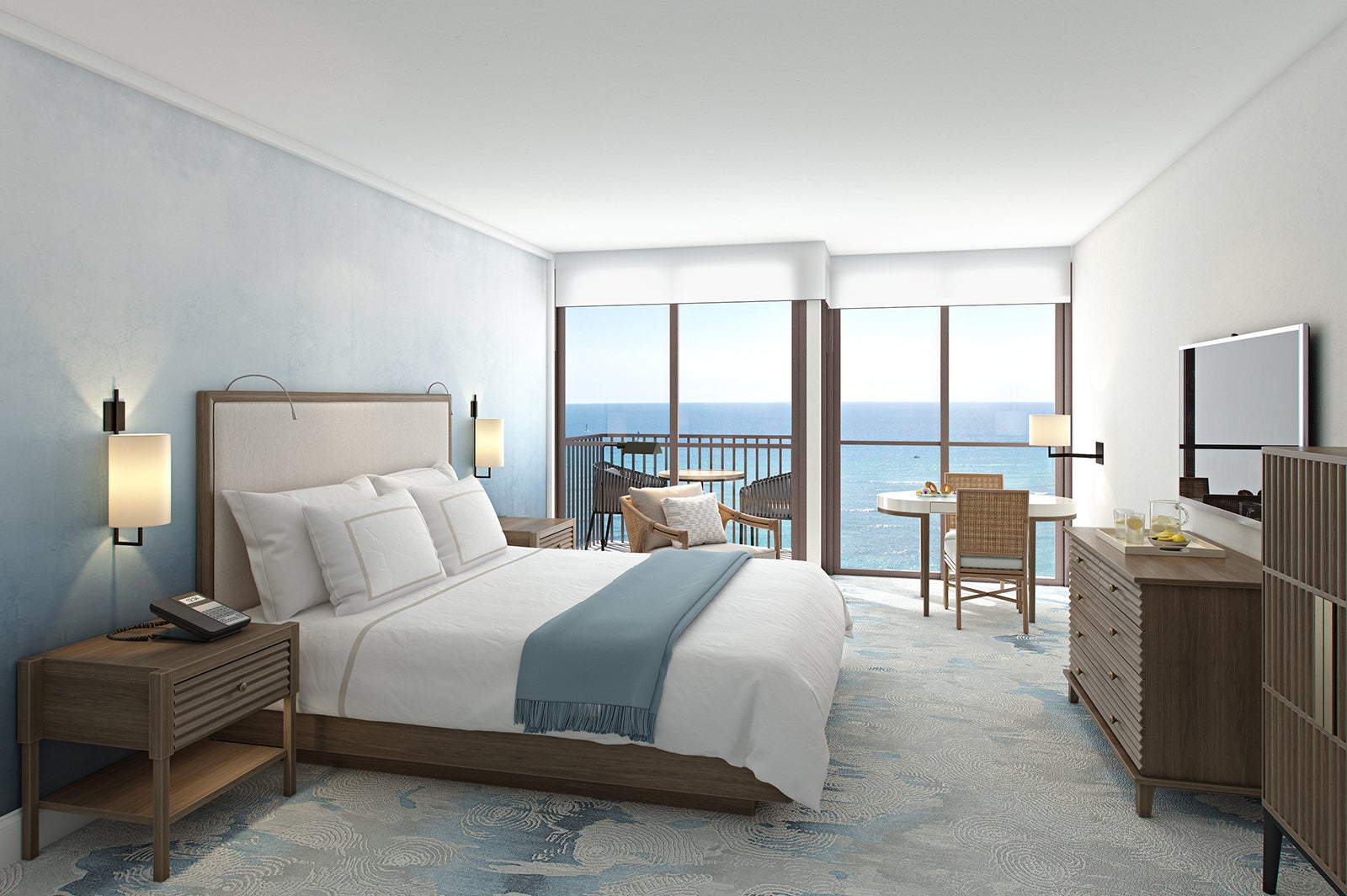 客室（デラックスオーシャン）／画像提供：Halekulani Corporation