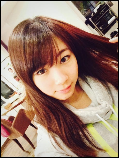 イメチェン前の石田亜佑美/オフィシャルブログ(Ameba)より