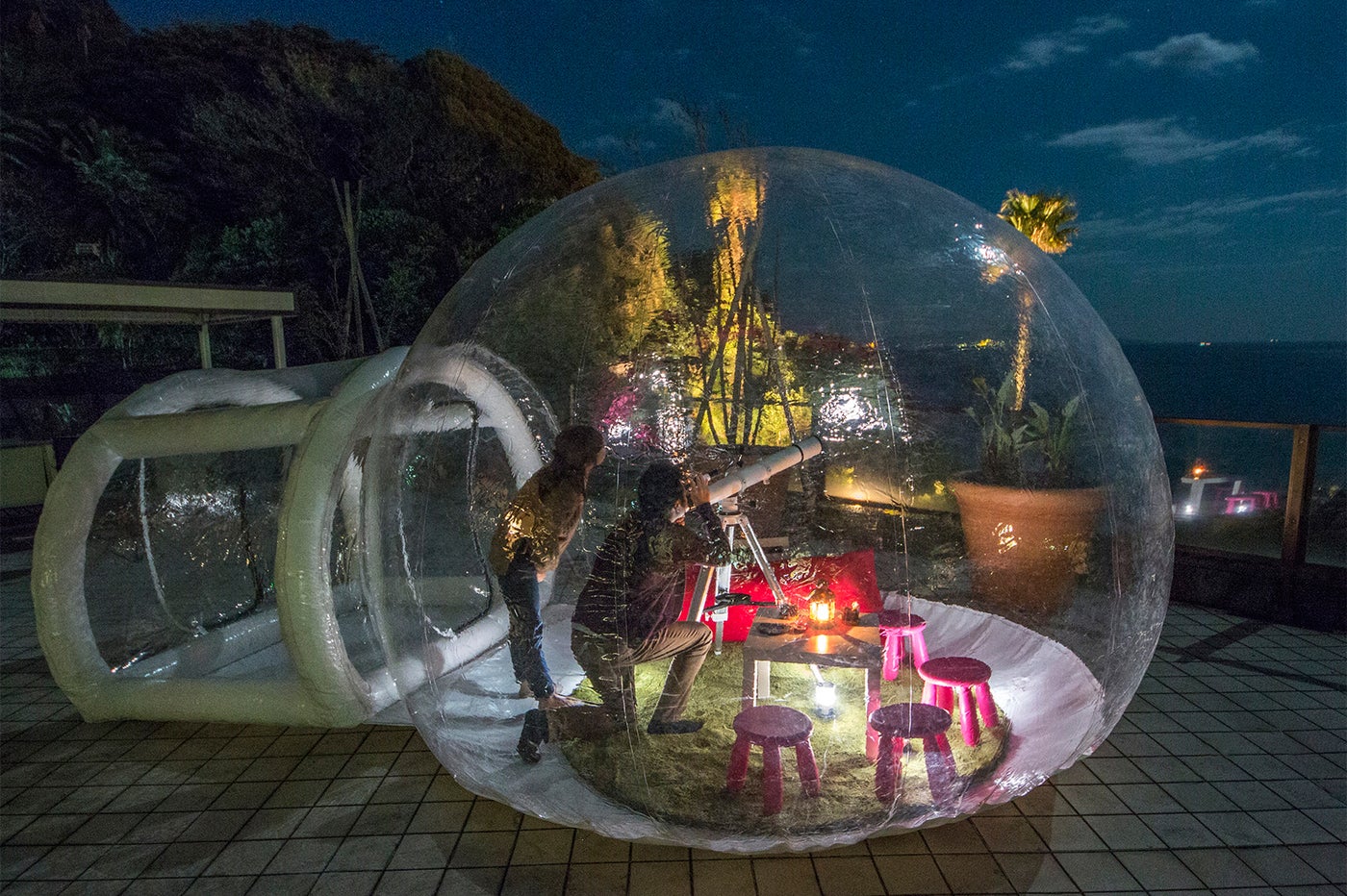 あったかテントで星空観賞！御宿で波音と星に包まれるロマンティック体験／画像提供：ミドルウッド