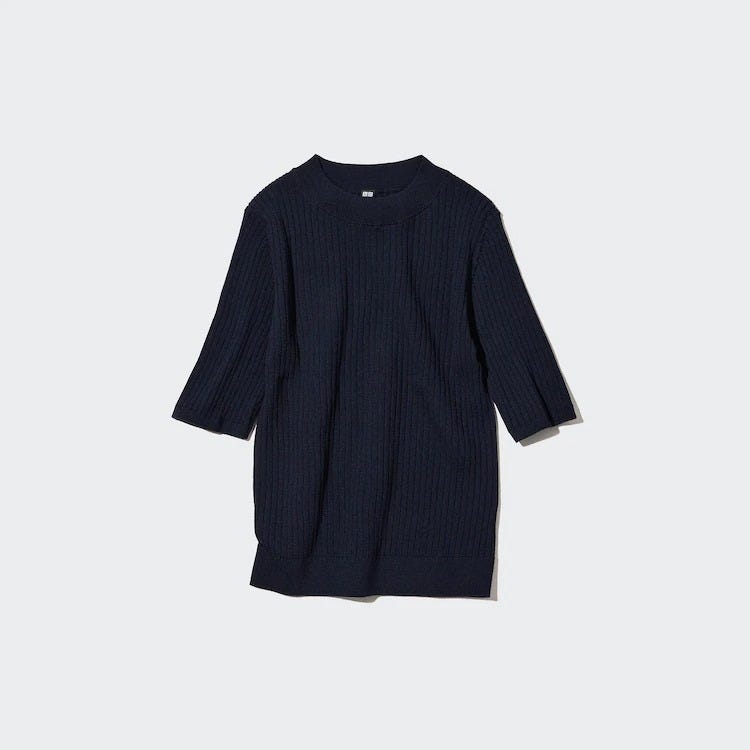 ユニクロ　uniqlo　レディース　アイテム　おすすめ　オススメ　トレンド　人気　コスパ　使える　おしゃれ　お洒落　オシャレ　2022　秋　きれいめアイテム　きれいめ　オフィスカジュアル　エクストラファインメリノリブモックネックセーター　セーター　ニット　モックネック　リブニット