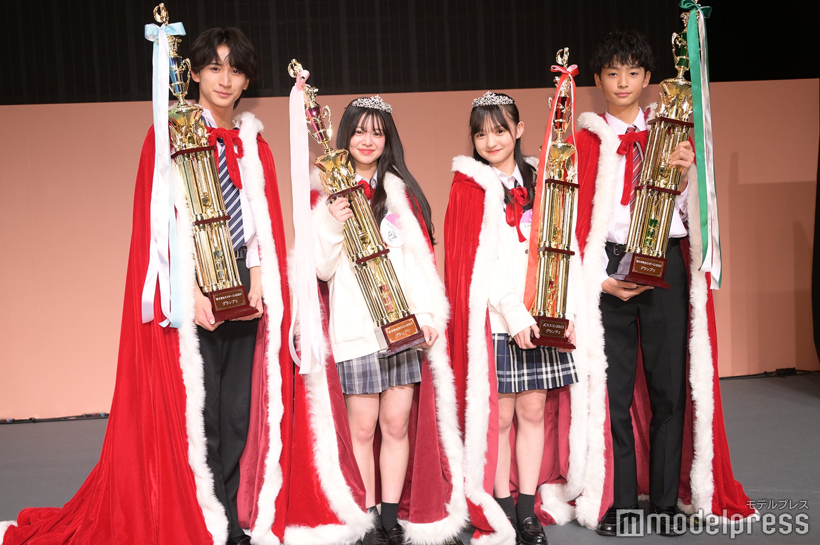 植野花道くん、リアさん、みおさん、竹内琉斗くん（C）モデルプレス