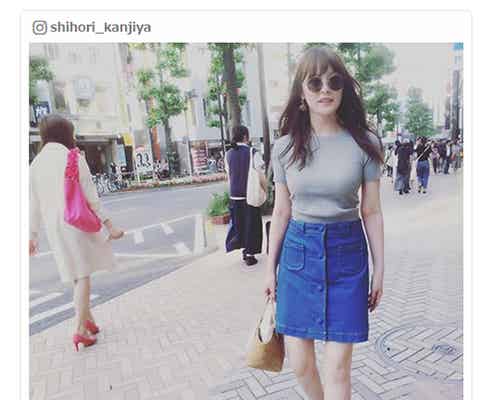 貫地谷しほり、街中での“美くびれ”ショットに反響 すっぴんにも驚きの声