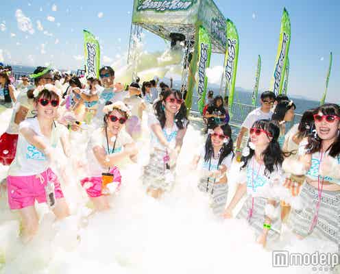 10万人以上が泡まみれに「バブルラン」愛知、ラン&バブルパーティーで夏を満喫