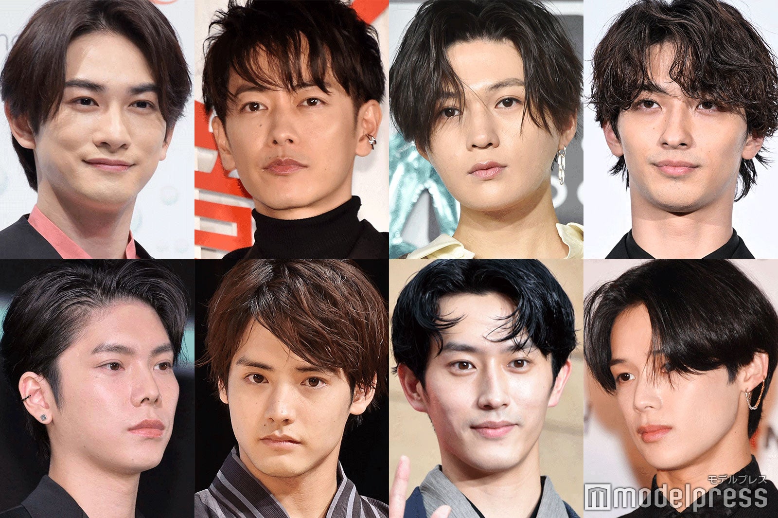（左上から時計回りに）町田啓太、佐藤健、八木勇征、横浜流星、K、杉野遥亮、赤楚衛二、YU（C）モデルプレス