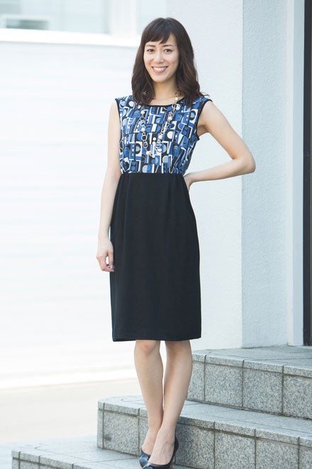 ポンチ切替モダンサークルプリントワンピース「TALBOTS」10,584円（税込）