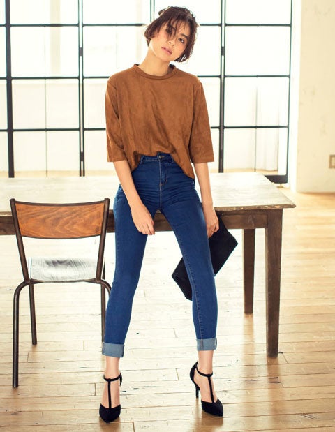 フェイクスエード5分袖トップス「Re:EDIT by GALSTAR」2,998円（税込）／画像提供：Re:EDIT by GALSTAR