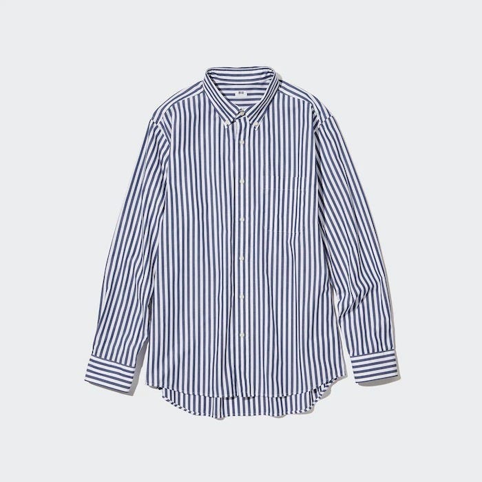 ユニクロ メンズ トップス 2023冬 ユニクロ uniqlo レディース おすすめ オススメ コスパ 2023 メンズ トップス 冬 エクストラファインコットンブロードストライプシャツ ストライプシャツ シャツ