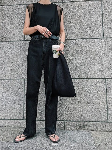 着やせ黒トップスで大人のきれいめコーデ6style 夏こそ使える着こなし術 モデルプレス