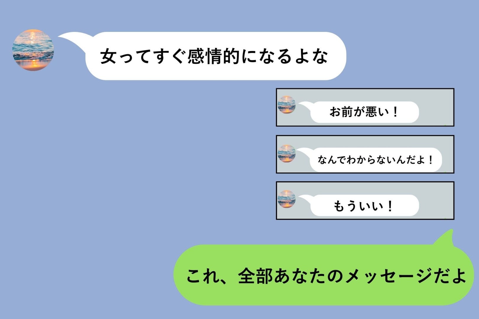 喧嘩する度に言ってくる「女ってすぐ感情的になるよな」→とある証拠が示す【実際に感情的だったのは彼だった】