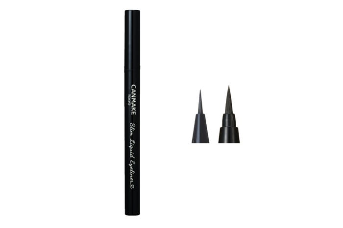 筆先/(左から)2020年12月14日に登場する「スリムリキッドアイライナー 01 ブラック」、「ラスティングリキッドライナー」比較(画像提供:株式会社井田ラボラトリーズ)