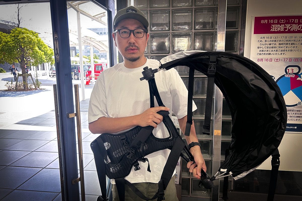 ハンズフリー背負える日傘