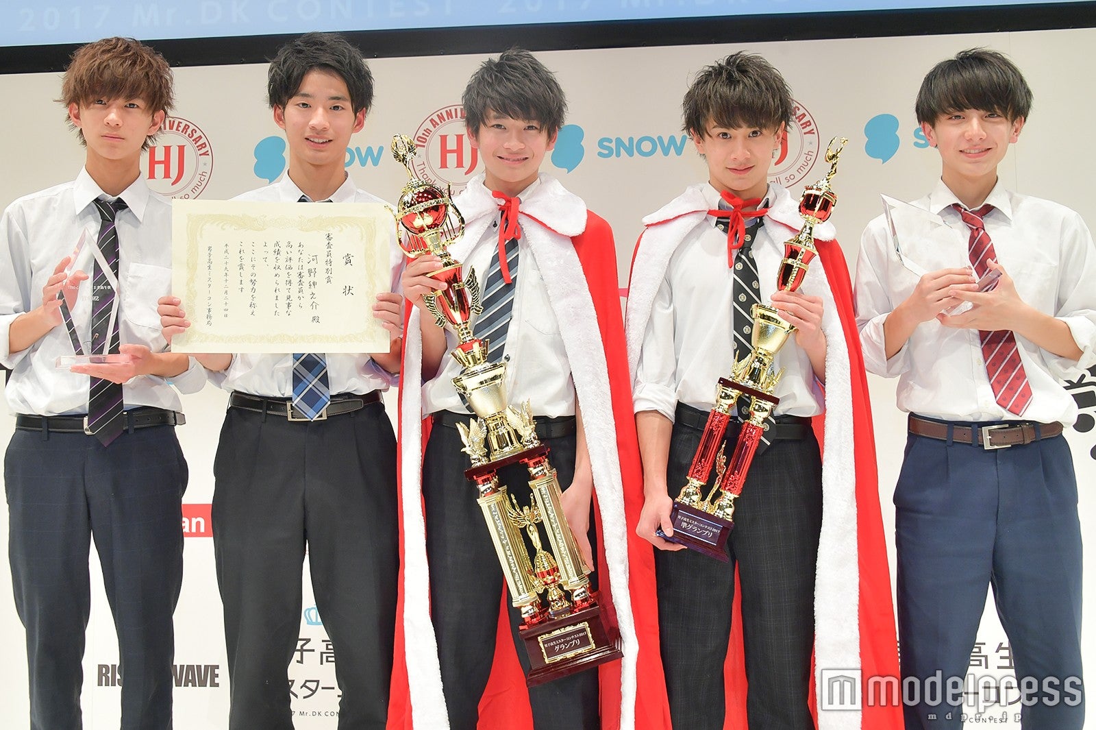 （左から）大宮黎亜くん、河野紳之介くん、高橋文哉くん、黒田昊夢くん、小西詠斗くん （C）モデルプレス