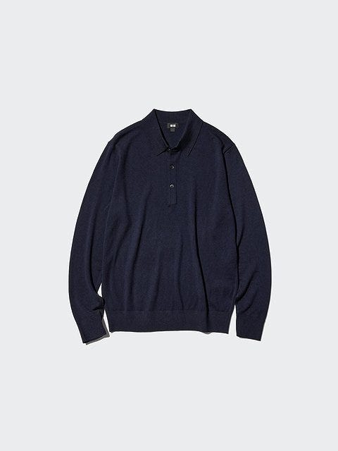 ユニクロのメリノニットポロセーター