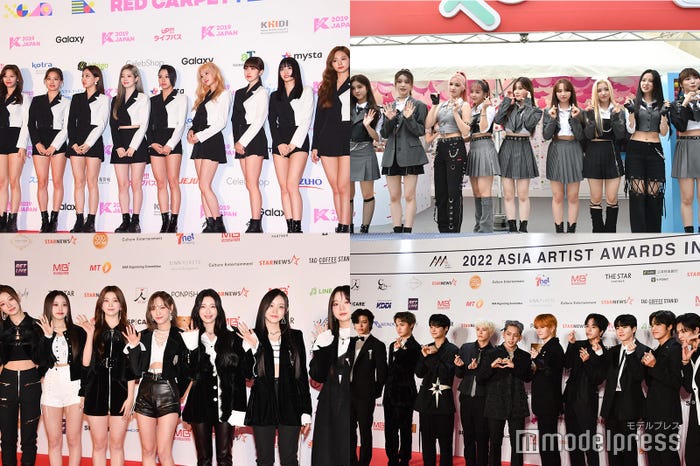 (上段左から時計回り)TWICE、Kep1er、TREASURE、Billlie(C)モデルプレス