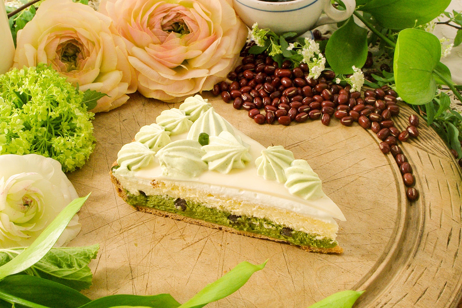 宇治抹茶と豆乳のタルト