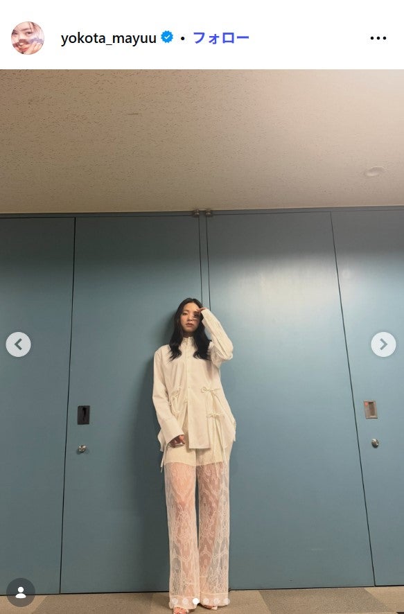 横田真悠Instagramより