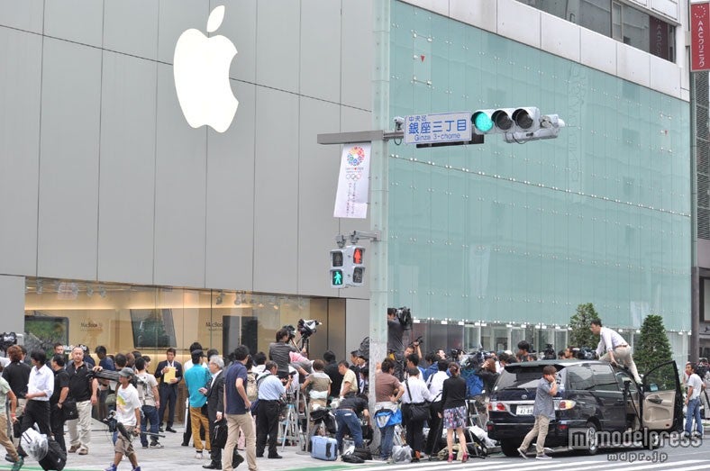 アップルストア銀座前の様子