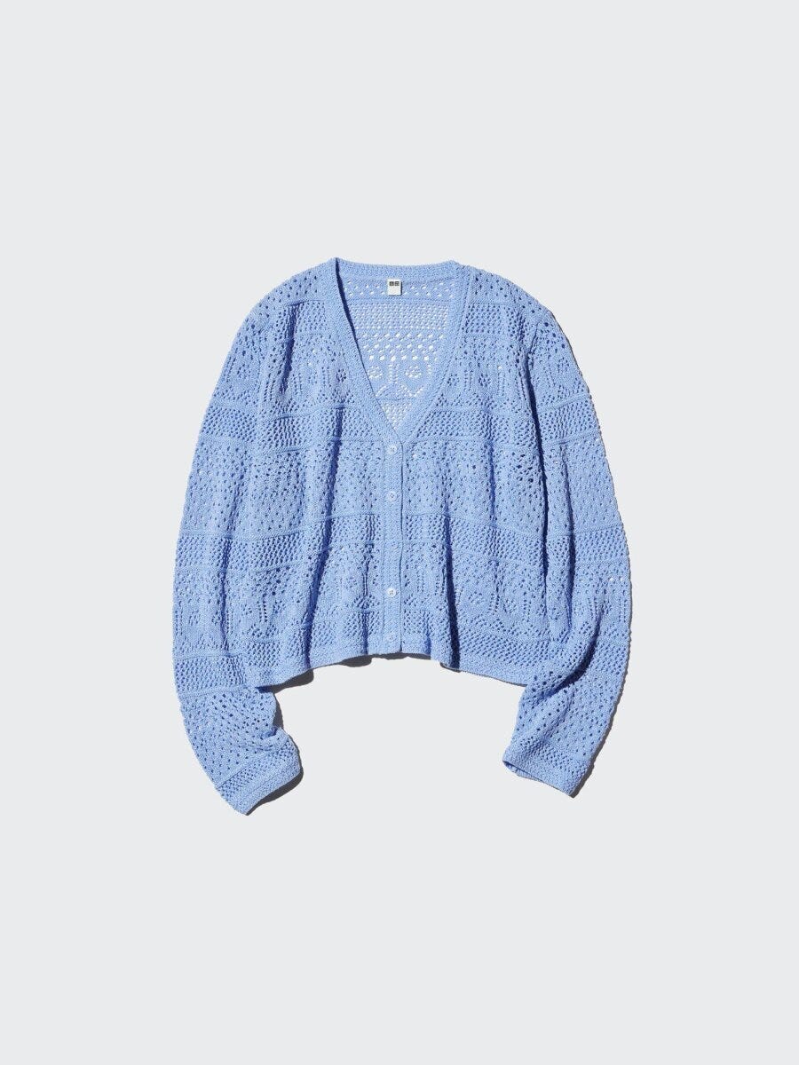 2026春夏ユニクロ大人女性おすすめクロシェVネックカーディガン