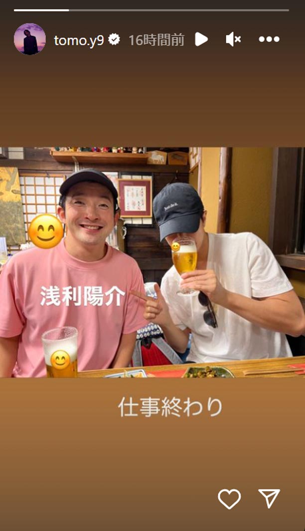 浅利陽介、山下智久／山下智久Instagramストーリーズより