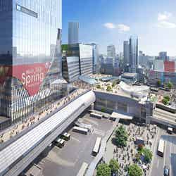 宮益坂交差点方面からの視点イメージパース/提供画像