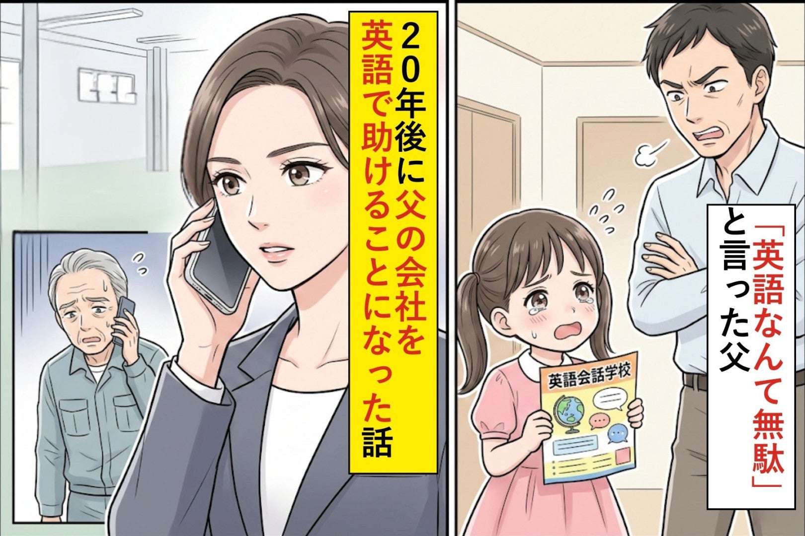 「英語なんて無駄」と言った父→20年後に”父の会社を英語で”助けることになった話