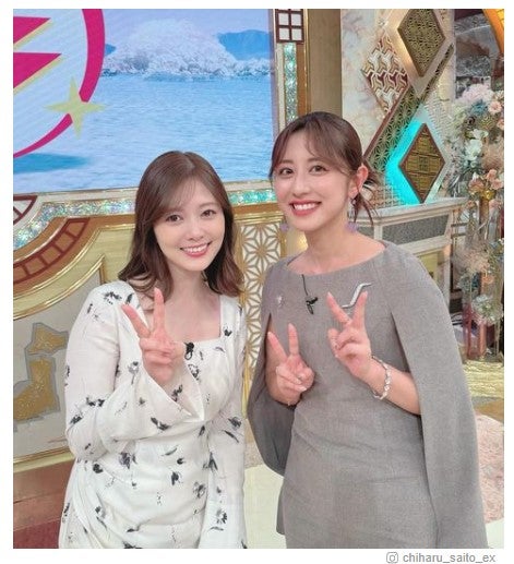 白石麻衣、斎藤ちはるアナ／斎藤ちはるアナInstagramより