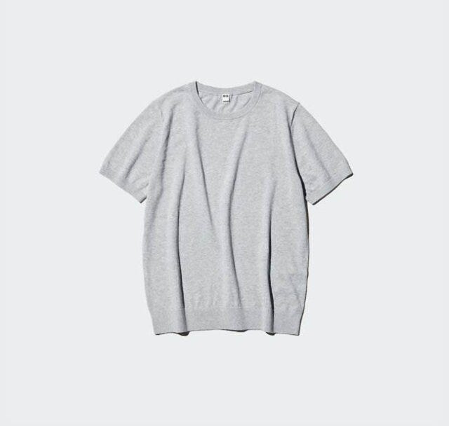 ユニクロ　UVカットクルーネックセーター半袖　GRAY