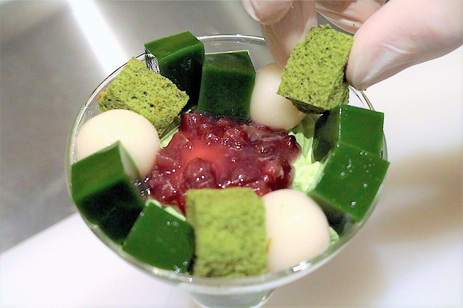 林屋新兵衛 濃茶パフェ トッピング