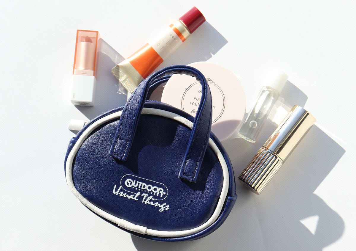 宝島社雑誌付録リンネル3月号のハローキティ×アウトドアプロダクツのミニサイズがかわいい！顔形＆バッグ形ポーチなチャームセット4