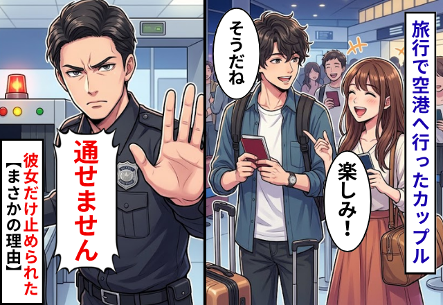 旅行で空港へ行ったカップル。だが係員「通せません」彼女だけ止められた【まさかの理由】
