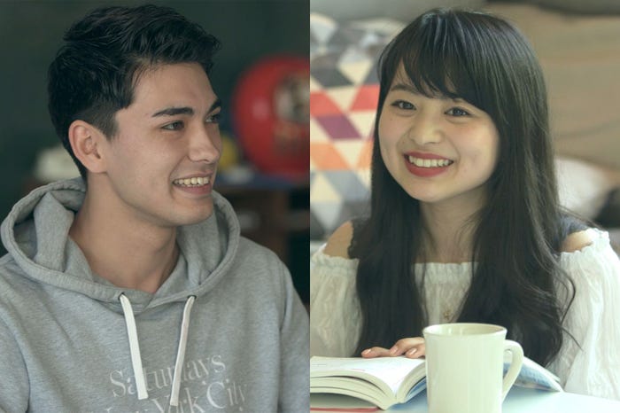 新加入した石倉ノア、田中優衣「TERRACE HOUSE OPENING NEW DOORS」(C)フジテレビ/イースト・エンタテインメント