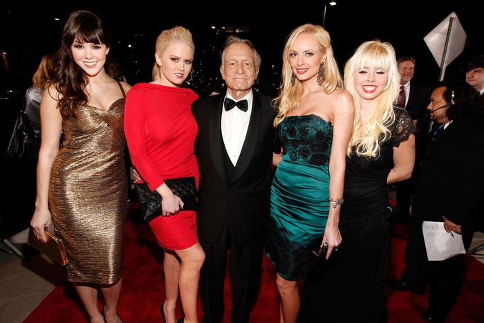 海外セレブたちとヒュー・ヘフナー氏(写真:Getty Images)