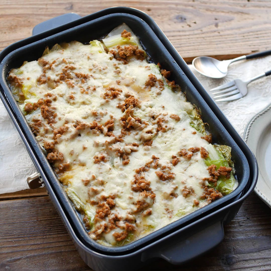 【Everydayホットプレート】とろーりチーズの白菜ラザニア