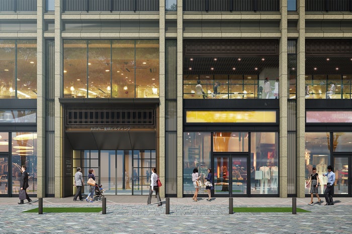 外観パース（丸の内仲通り側）／画像提供：三菱地所