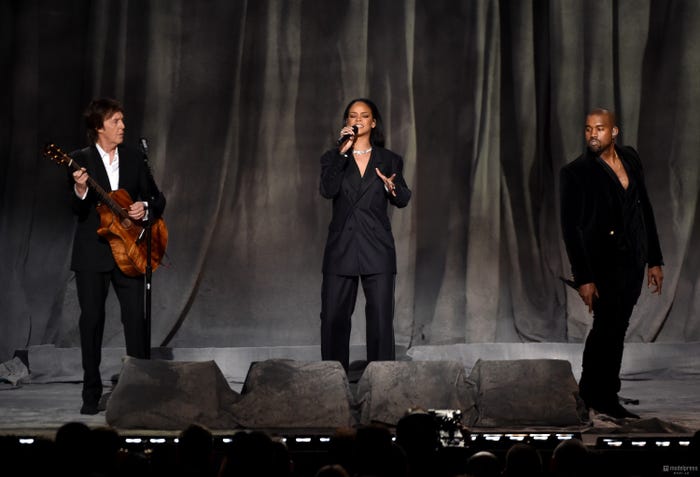 (左から)ポール・マッカートニー、リアーナ、カニエ・ウェスト/photo:Getty Images