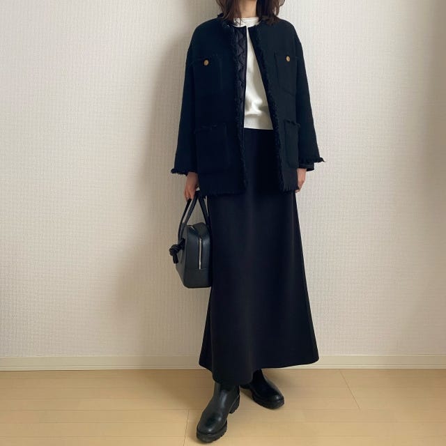 ユニクロ　キルティングジャケット　コーデ　いーどジャケット