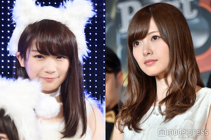 “キレ芸”に定評がある白石麻衣(右)とターゲットの秋元真夏 (C)モデルプレス