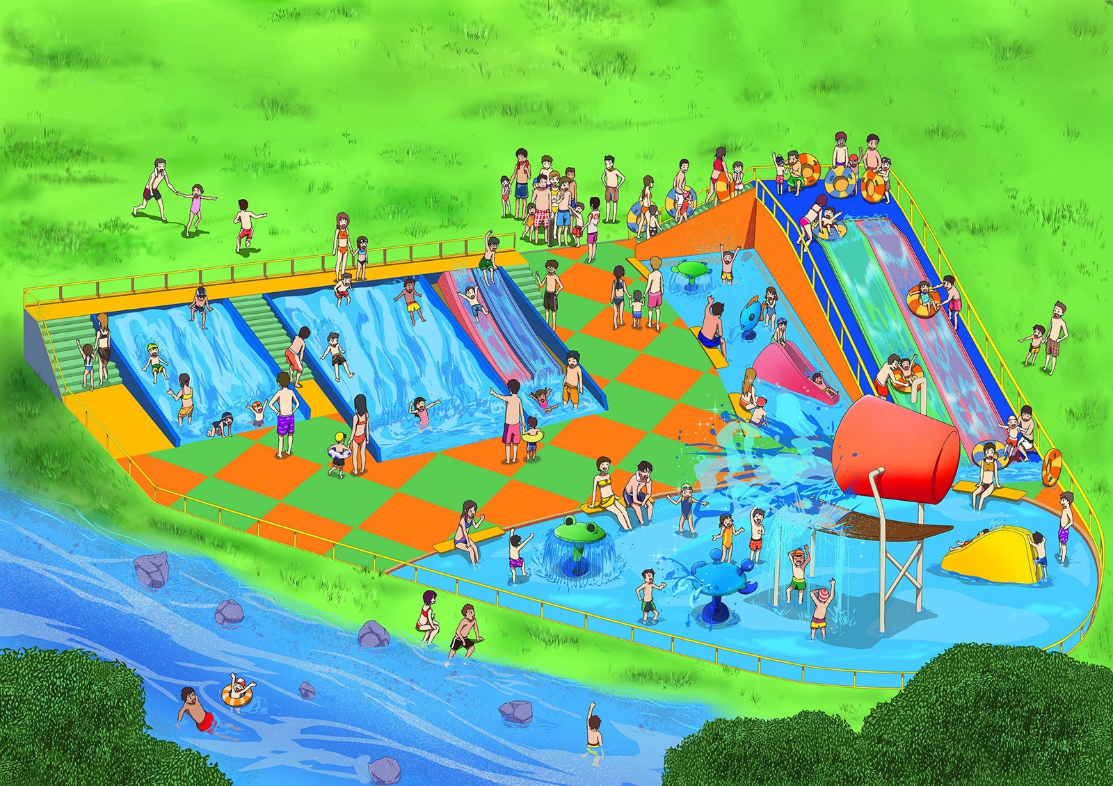 「蓮沼ウォーターガーデン」18種のプールで水遊び！ベビーもOKな新水遊びスペースも