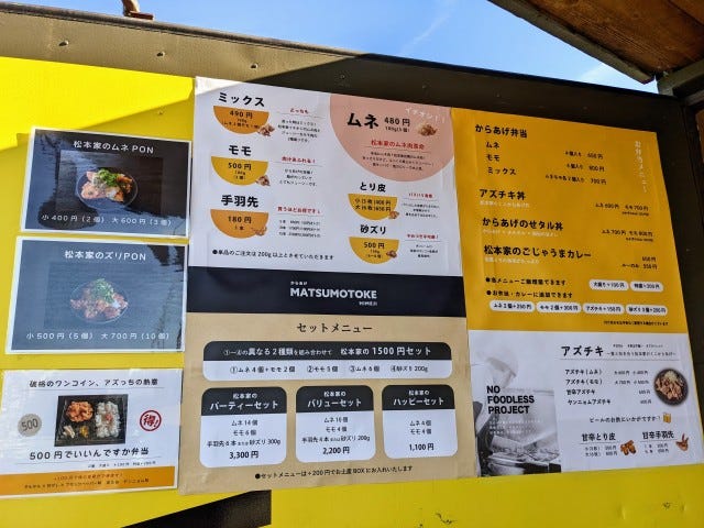 松本家のメニュー