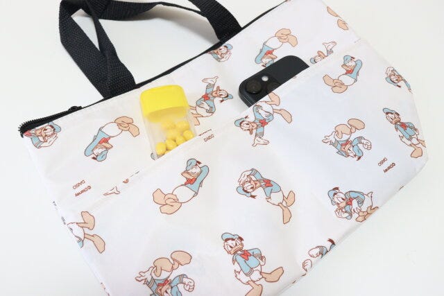 ランチバッグ、トートタイプ（ドナルドダック）DC8　ポケット