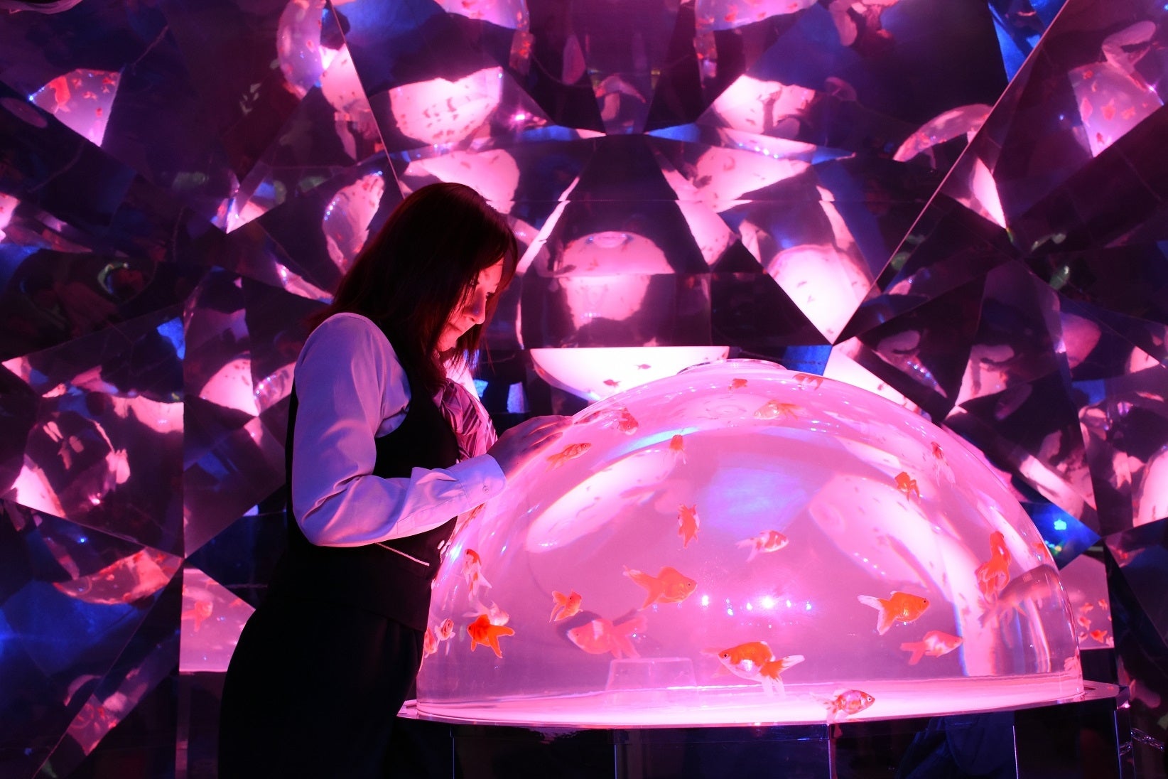 鏡の世界で金魚が舞い踊る「金魚万華鏡」が幻想的 北海道の新SNS映えスポットが話題 女子旅プレス