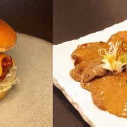 ヤンニョムチキンチーズバーガー<チキンバーガースタンドpollo>焦がしネギとまみれた牛たん塩<たん屋十兵衛>/画像提供:AATJ