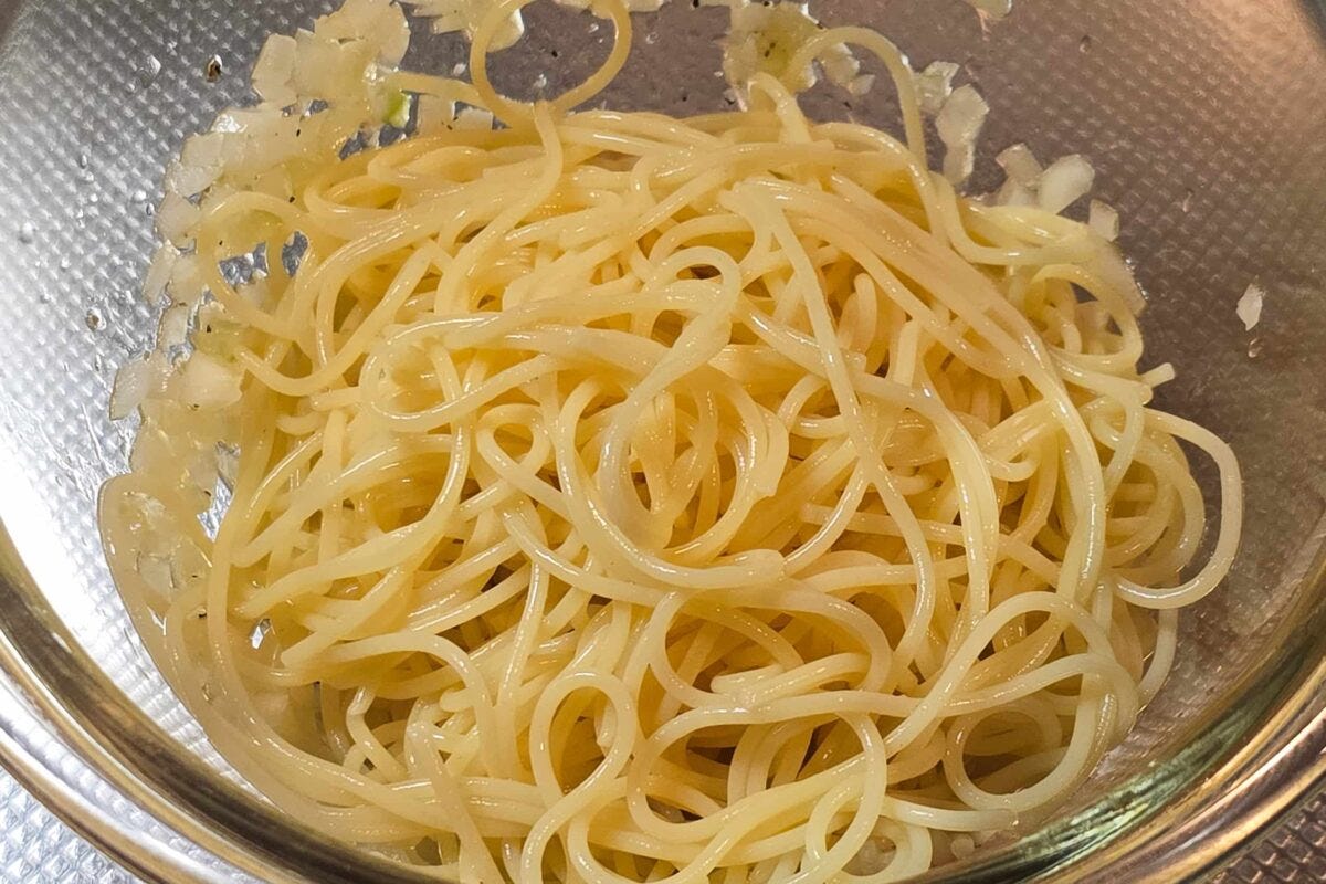 生ハムの冷製塩パスタ
