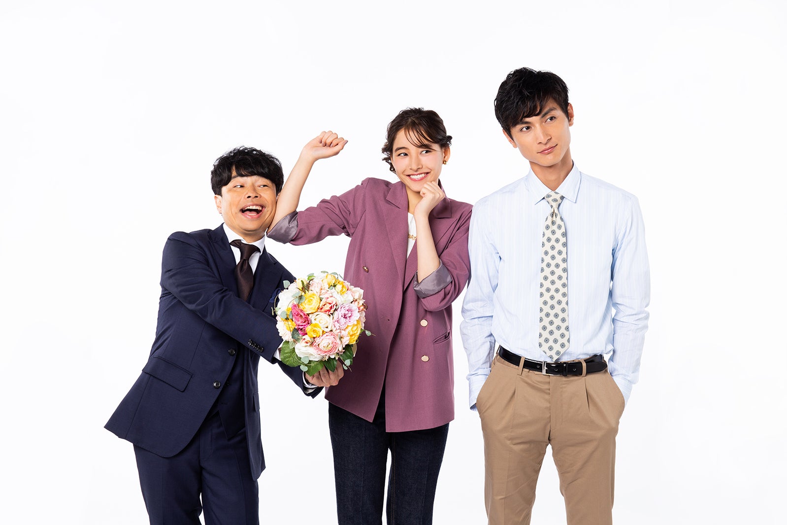 浜野謙太、新木優子＆高良健吾W主演ドラマ「モトカレマニア」出演 3ショット初解禁